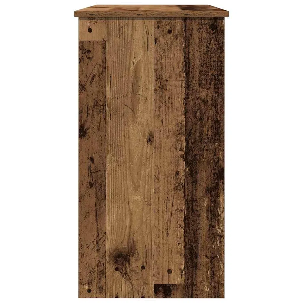 Escritorio con aspecto de madera envejecida, 80 x 40 x 75 cm, mesa de ordenador de madera con gran superficie de trabajo, mesa de oficina con mucho espacio para carpetas y dispositivos de