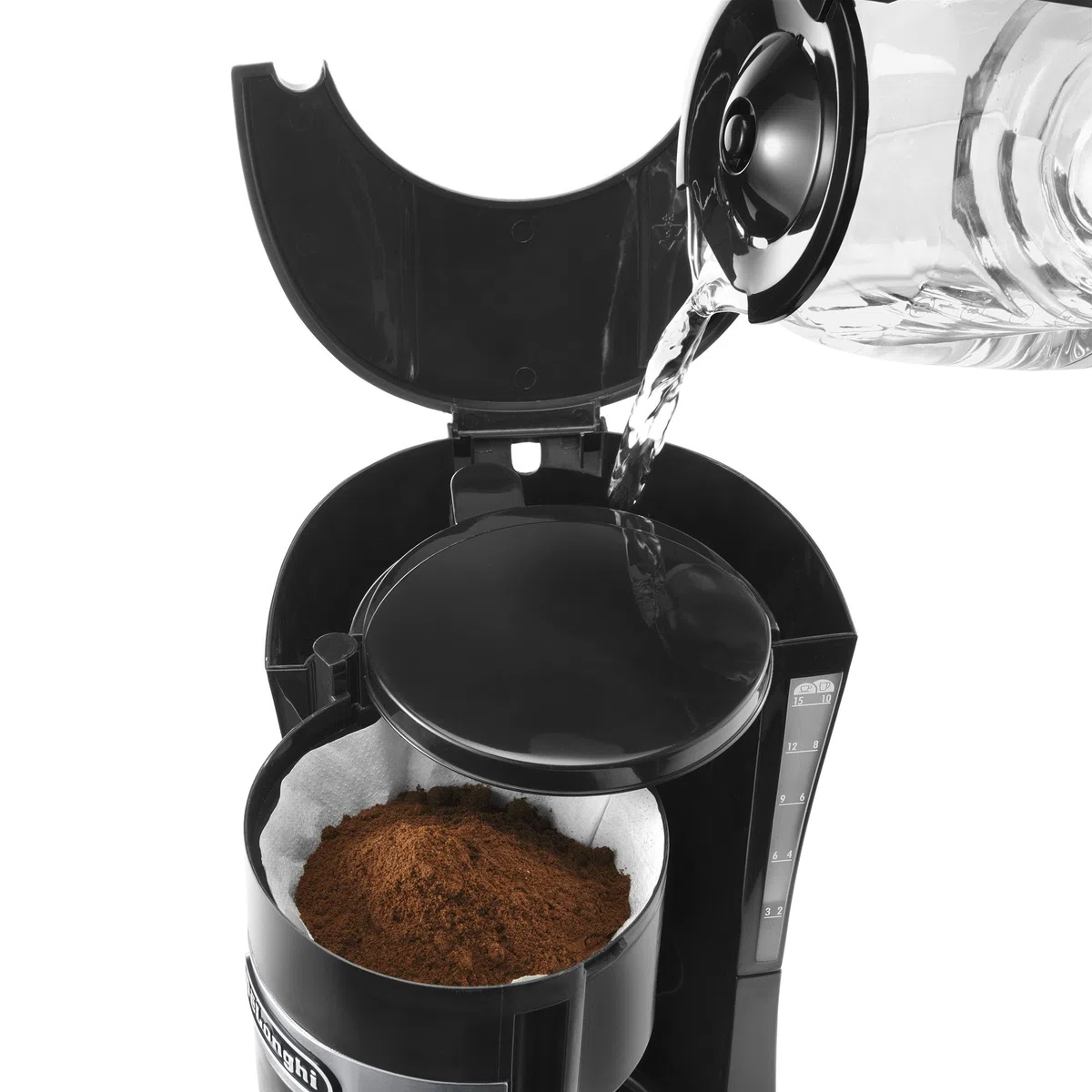 De'Longhi ICM15210.1 Cafetera de goteo para 10 tazas, 900 W, 1.25 L, acero inoxidable, negro