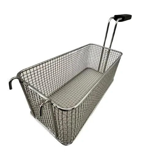 FCR0250 – Cesta para freidora profesional con ganchos. Medidas: 120 x 300 x 120 mm. De acero cromado. Fabricado en Italia. Cesta freidora de acero