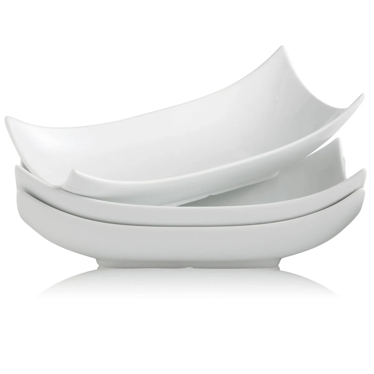 Gomakren Juego de 3 platos para servir, platos de porcelana para servir pavo, platos de porcelana para entretenimiento, curvados especiales, profundos, grandes, para el día de la madre, Acción de