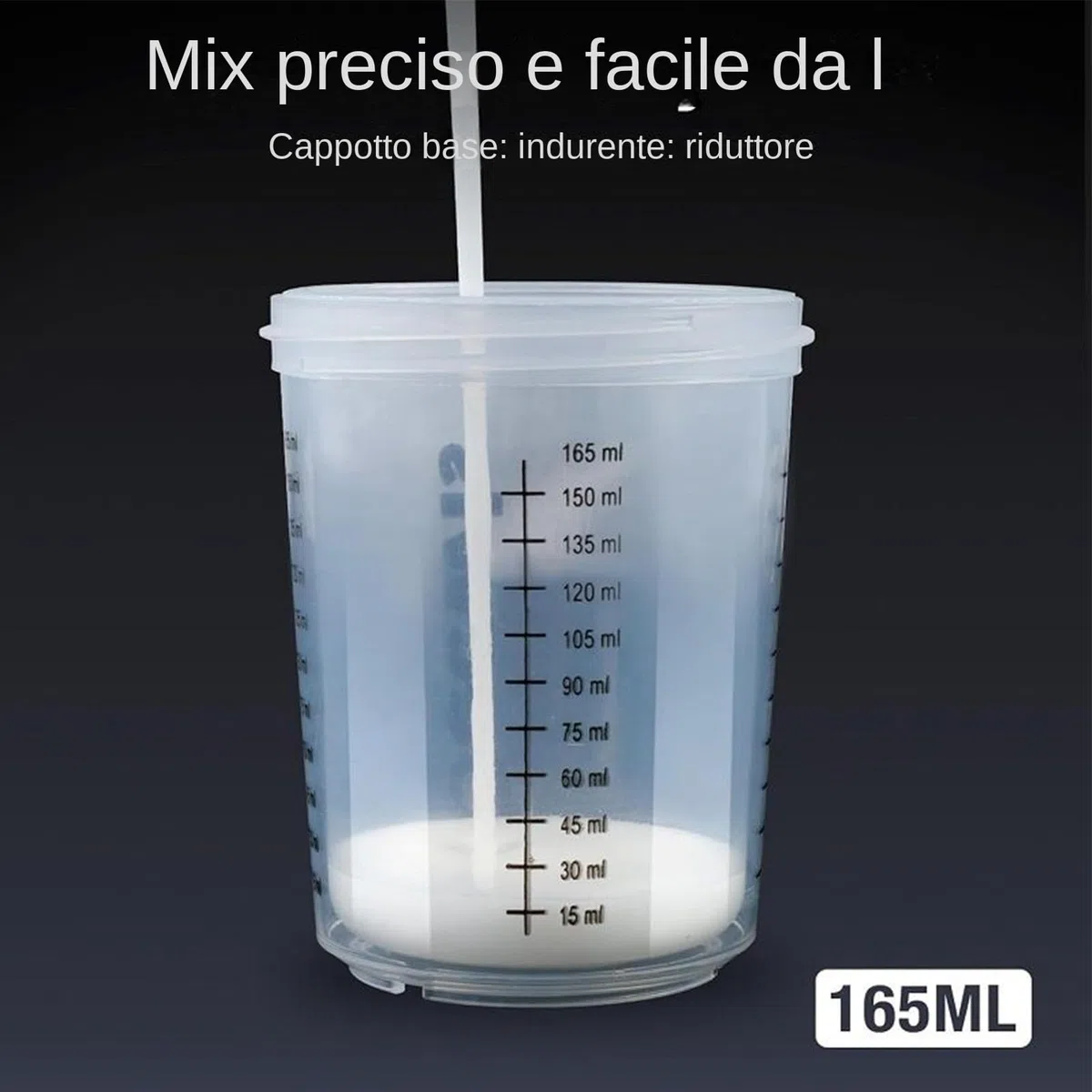 Vasos De Mezcla De Pintura Para Automóviles Vasos Medidores De Pintura 165 | Envase Compacto Transparente Con Medición Para Arte Manualidades Renovación Reparación Muebles Coche