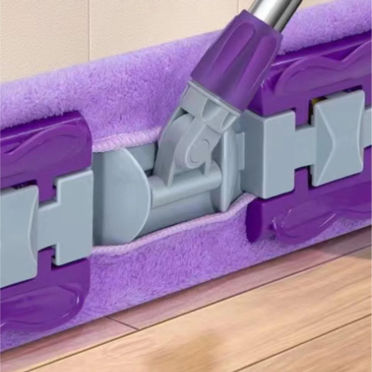 Fregona Herramienta De Limpieza Doméstica con Trapeador Plano, Artefacto Perezoso, Repuesto Lavable A Mano Limpieza Suelo(Purple)