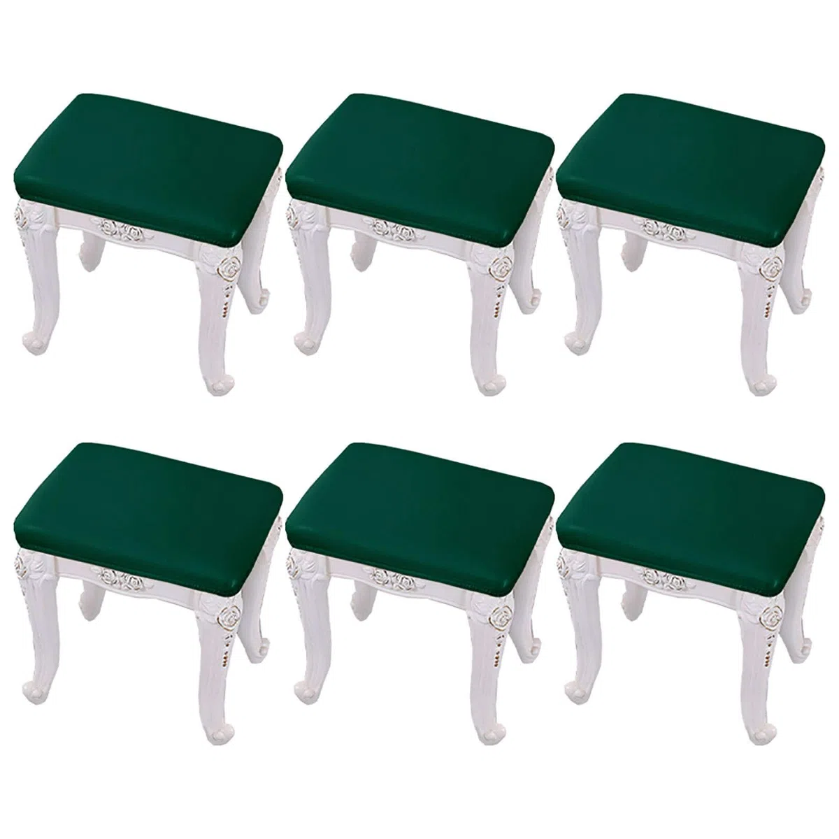 Juego de 2 fundas impermeables de cuero sintético para taburetes de bar, protectores de asiento duraderos para taburetes de salón y pub, protectores rectangulares para sillas