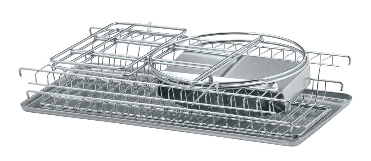 Wenko Escurreplatos Exclusiv Duo Acero INOX - escurridor, Acero Inoxidable, 21 x 33 x 49 cm, Plata Mate