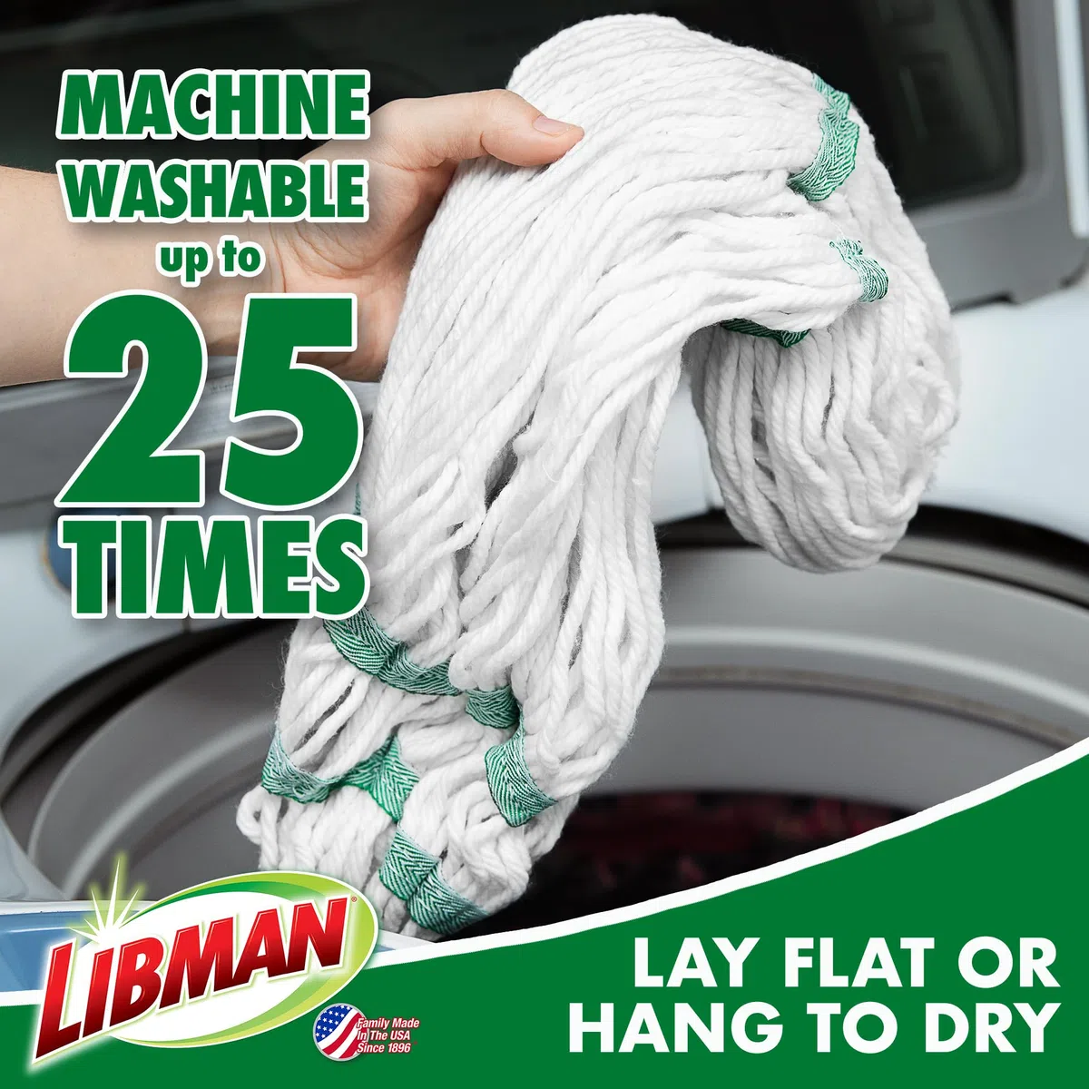 Libman Recambios, Hilo de poliéster, Blanco y Verde, Paquete de 3