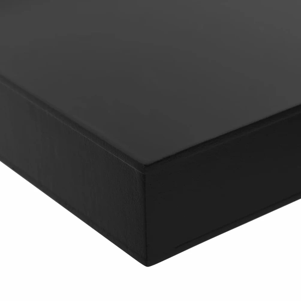 Juego de estanterías flotantes de madera de densidad media, color negro, 100 x 20 x 3,8 cm, con montaje invisible para salón, oficina y baño