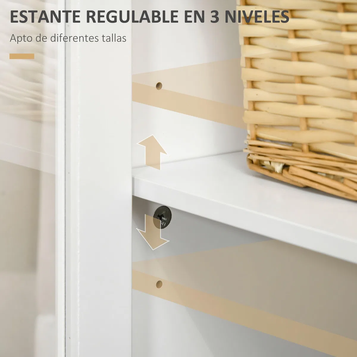 HOMCOM Aparador para Salón Armario Auxiliar con 2 Puertas de Vidrio 3 Cajones y Estante Ajustable para Cocina Comedor Pasillo 120x40x70 cm Blanco