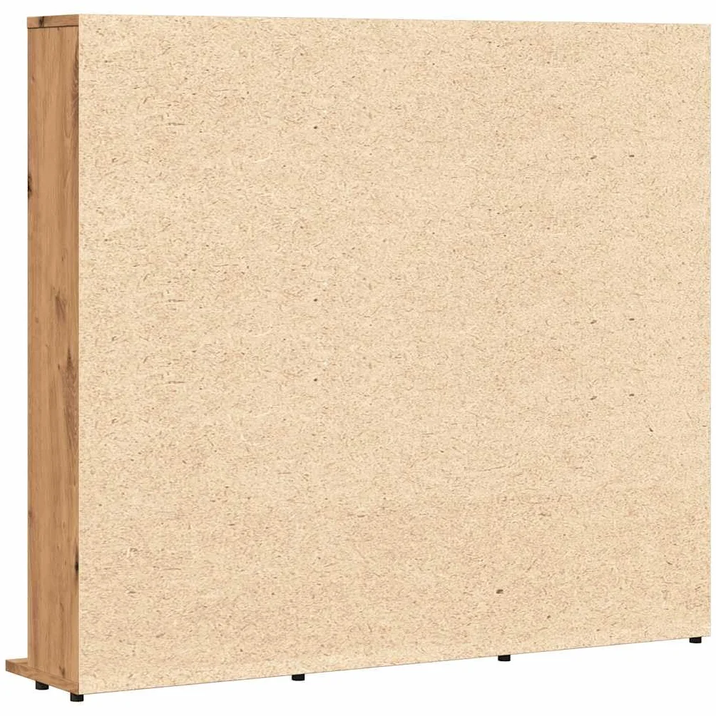 Artisan-Roble - Estantería para CD, 100 x 23 x 89,5 cm, de madera, con compartimentos abiertos, estantería para DVD y discos de vinilo, para salón, oficina y dormitorio