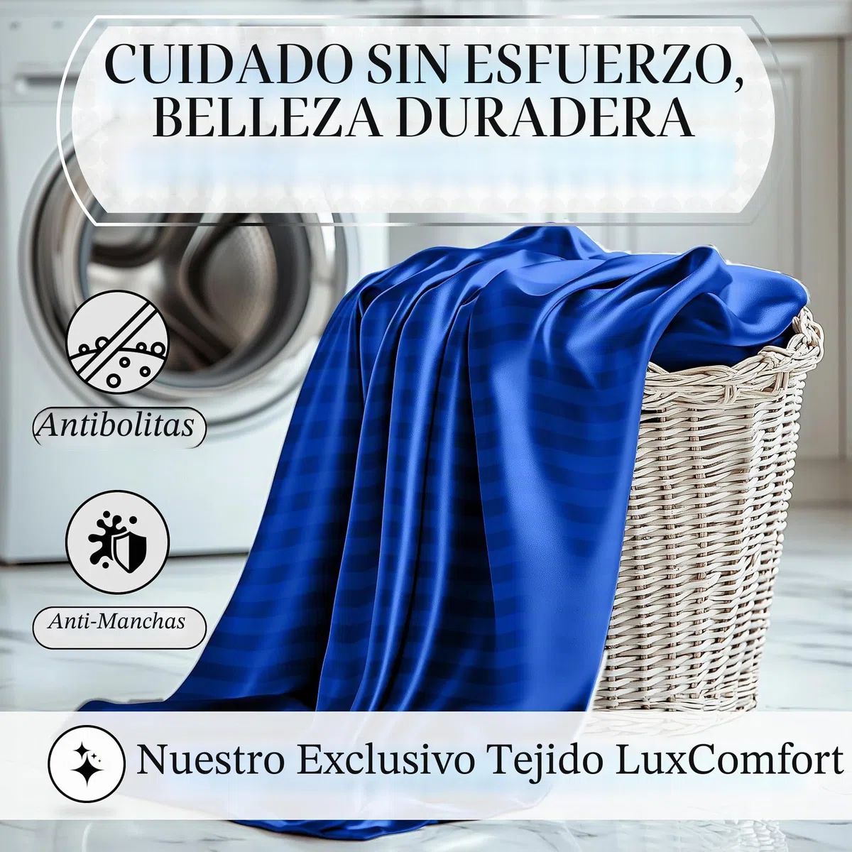DECOLURE, Juego de ropa de cama sedosa de satén de lujo de 4 piezas, sin arrugas, con sábana bajera de 40 cm de profundidad, perfecto para cabello y piel, tamaño king, regalos para mujer, rayas azules