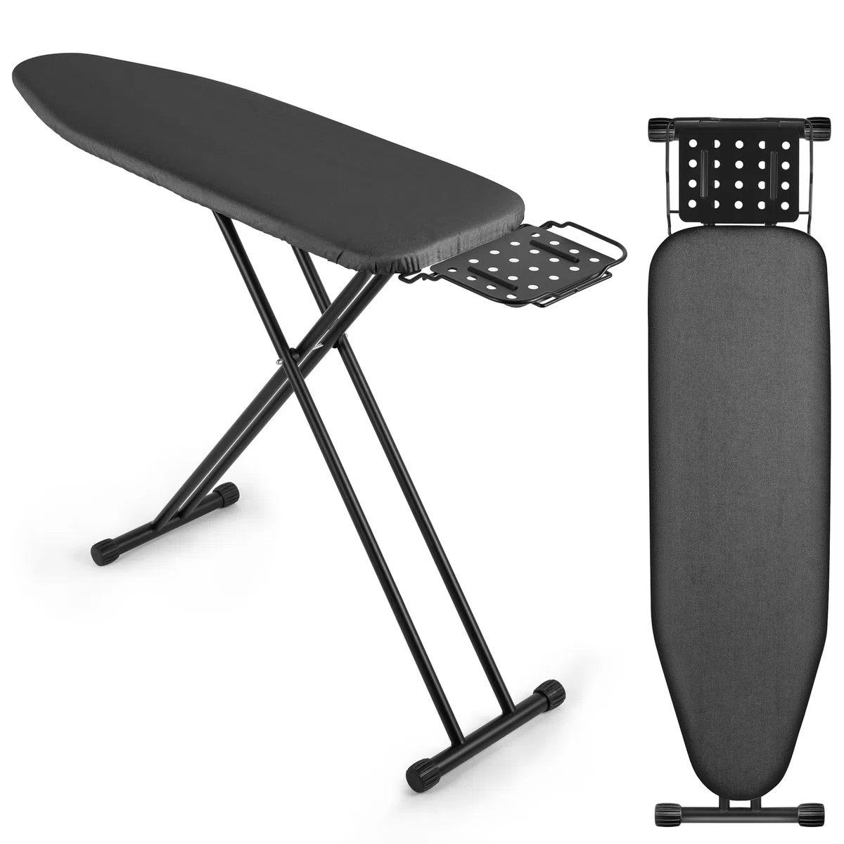 Tabla de planchar plegable de lujo VIOFOTT, tabla de planchar, altura regulable 69-89 cm, adecuada para la mayoría de estaciones de planchado de vapor, tamaño 120 x 34 cm