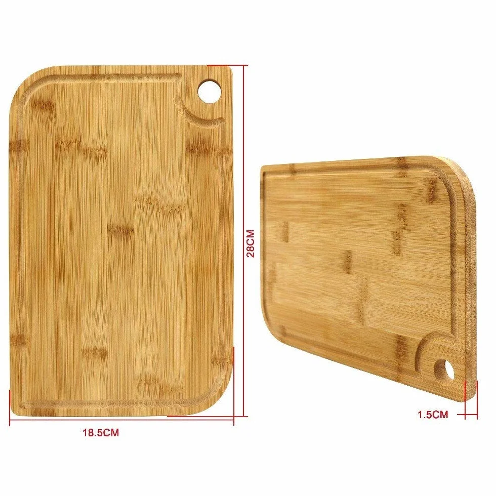 Tabla de Cortar Tabla de Cortar Cocina Tablas de Cortar de bambú Natural Tabla de Cortar de Madera con Ranura para Jugo Tabla de Cortar de bambú
