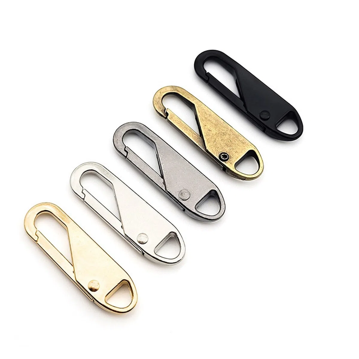 Recambios para tiradores de cremallera, Kit de repuesto tiradores cremallera for bolsos y ropa, paquete 5, 37x11 mm(Style D)