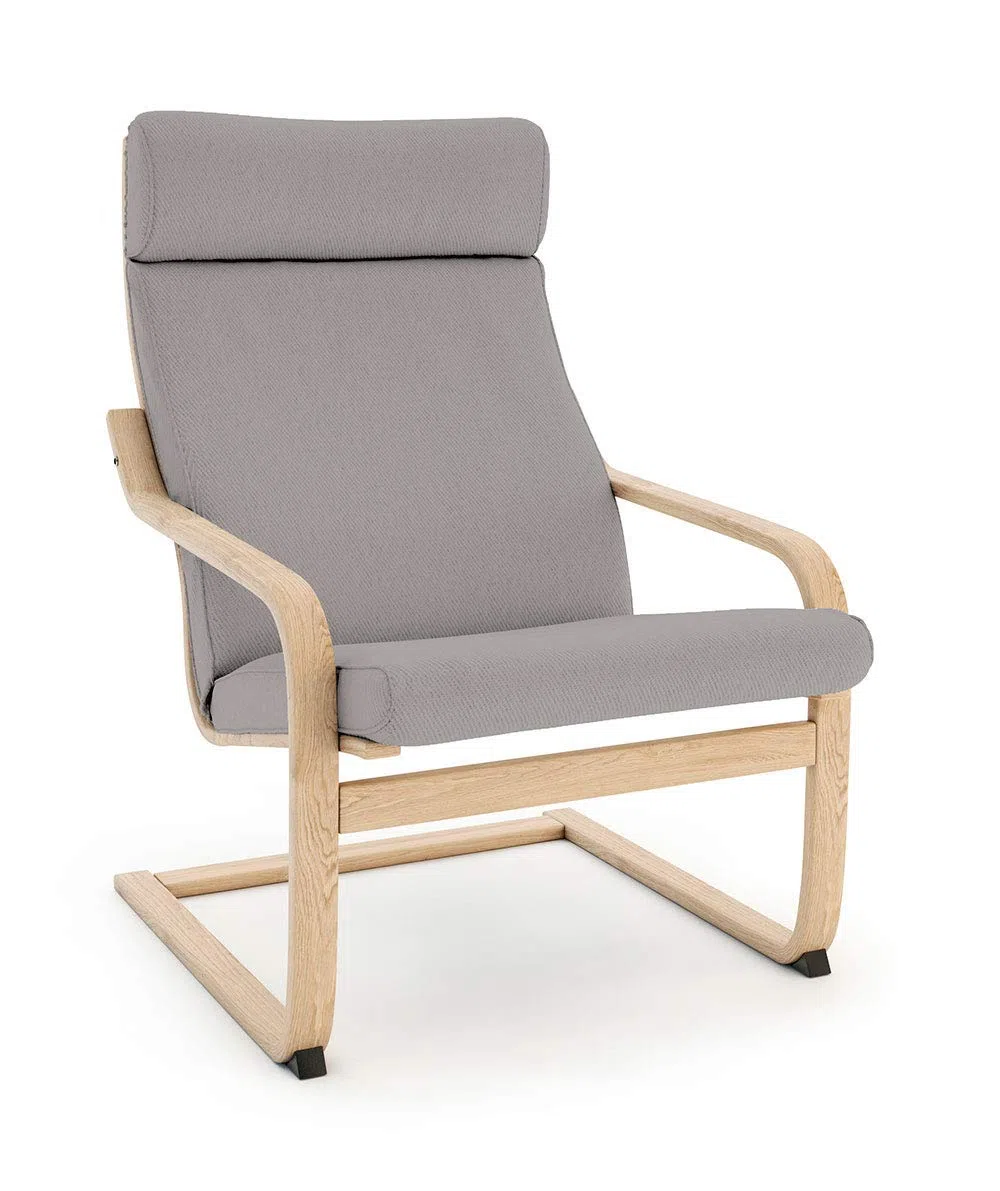 VINYLLA Funda de repuesto para sillón Ikea Poang (diseño 3, algodón, gris)