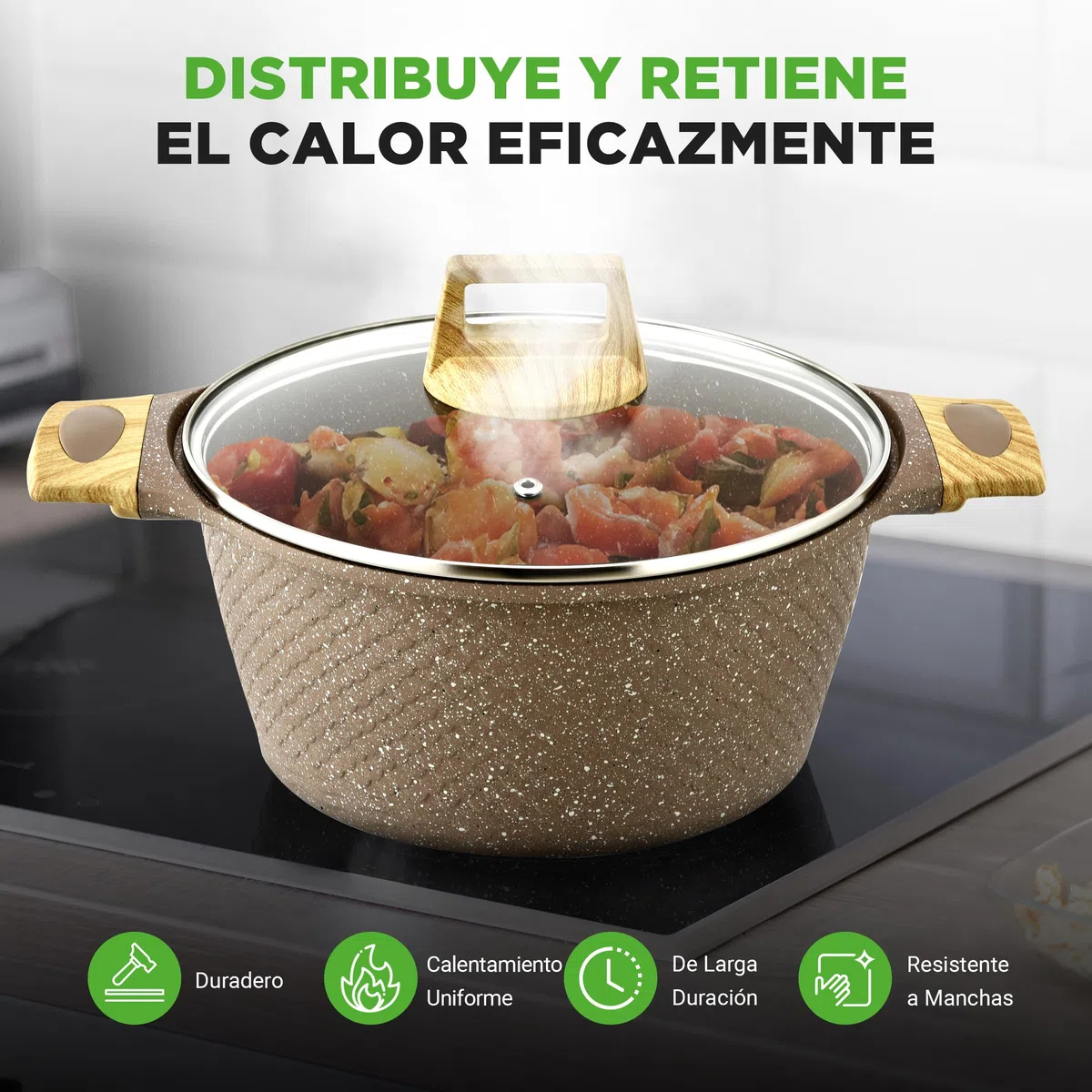 Nutrichef Bateria de Cocina, Antiadherentes, 22 Piezas, Completo, Profesional, Resistentes al Calor