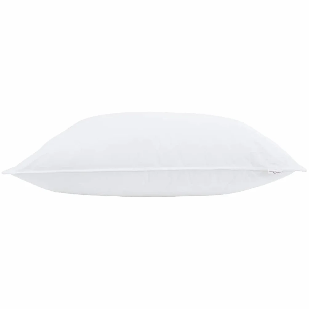 Almohada blanca de 60 x 70 cm de algodón con relleno de fibra de bambú, almohada ergonómica para dormir de lado, boca abajo, boca abajo, transpirable, fácil de limpiar, 1 unidad