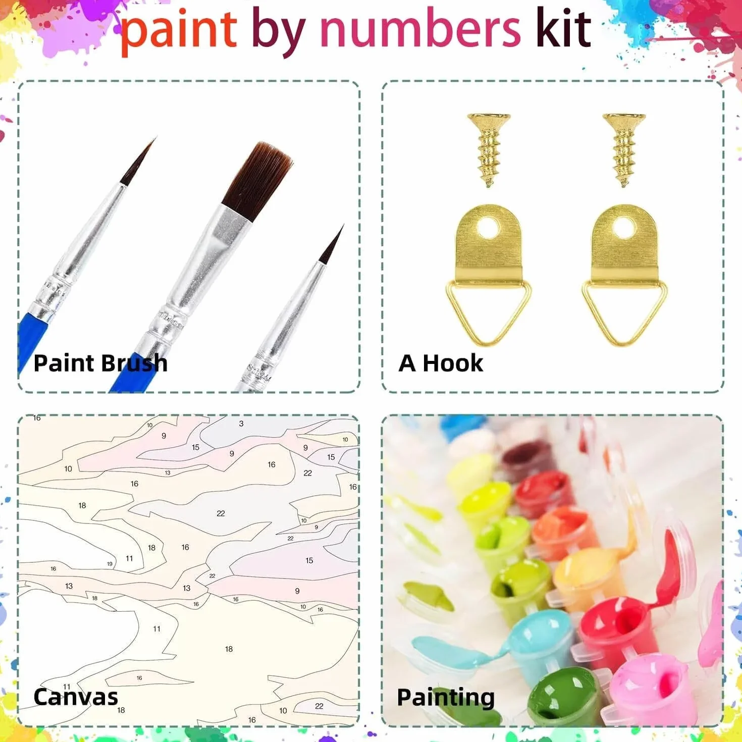 Pintar por Numeros Adultos Oso, Pintar por Numeros Niños Kit Manualidades Adultos Paisaje Cuadros para Pintar por Numeros Pintura Acrílico, Cuadros Decorativos Regalos Para Mujer 80X160cm 7w-W-3