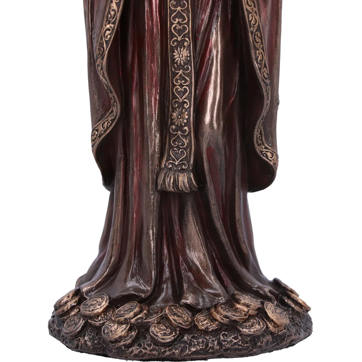 Nemesis Now Figura de Santisima Muerte de 19 cm, Resina, Rojo/Bronce, Rojo Rezando 'Saint of Death', Figura de Icono Cultural Mexicano, fundida en la Mejor Resina, Pintada a Mano por Expertos