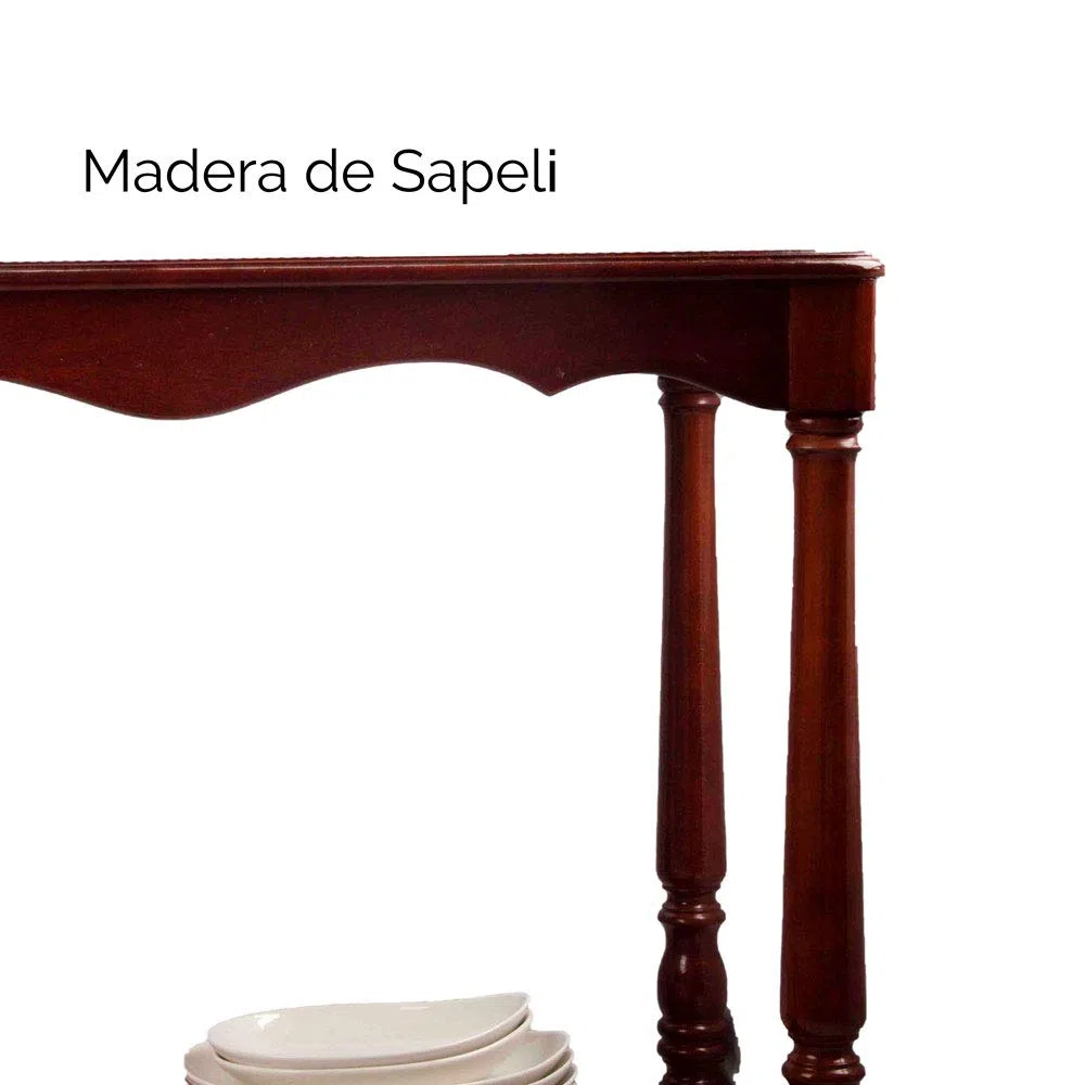 FranquiHOgar Mesa Carrito de Servicio Auxiliar de Madera con Ruedas y Bandeja para Cocina y Comedor Vintage 2 Niveles | Tamaño: 80 x 50 x 75 cm Toledo
