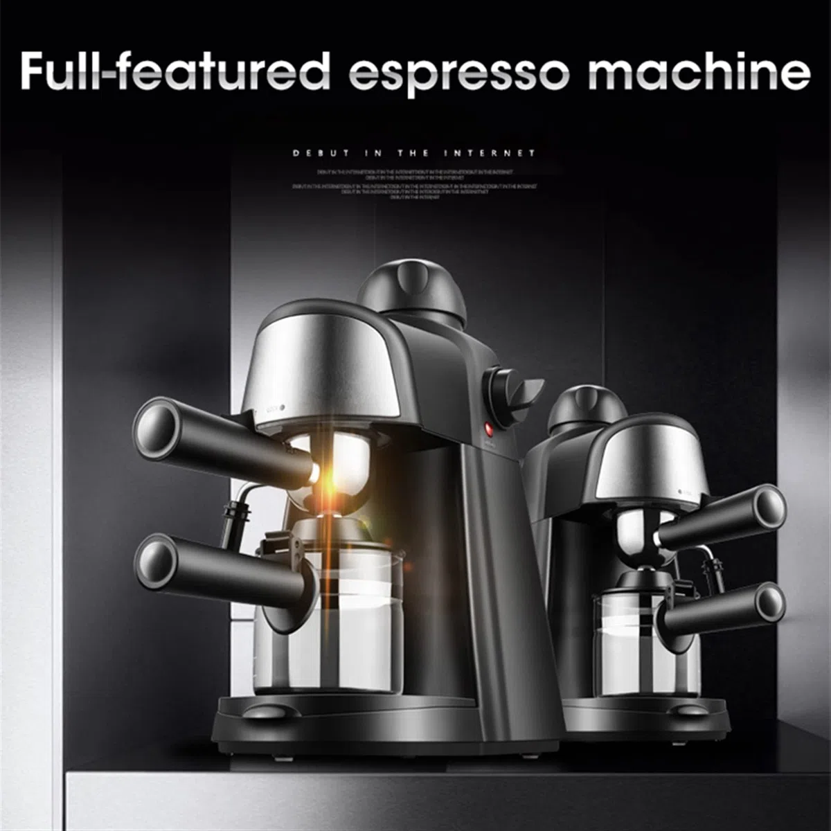 DieffematicKF Cafetera Cafetera casera pequeña máquina automática de café Espresso vaporizador de Leche Integrado con cafeteras