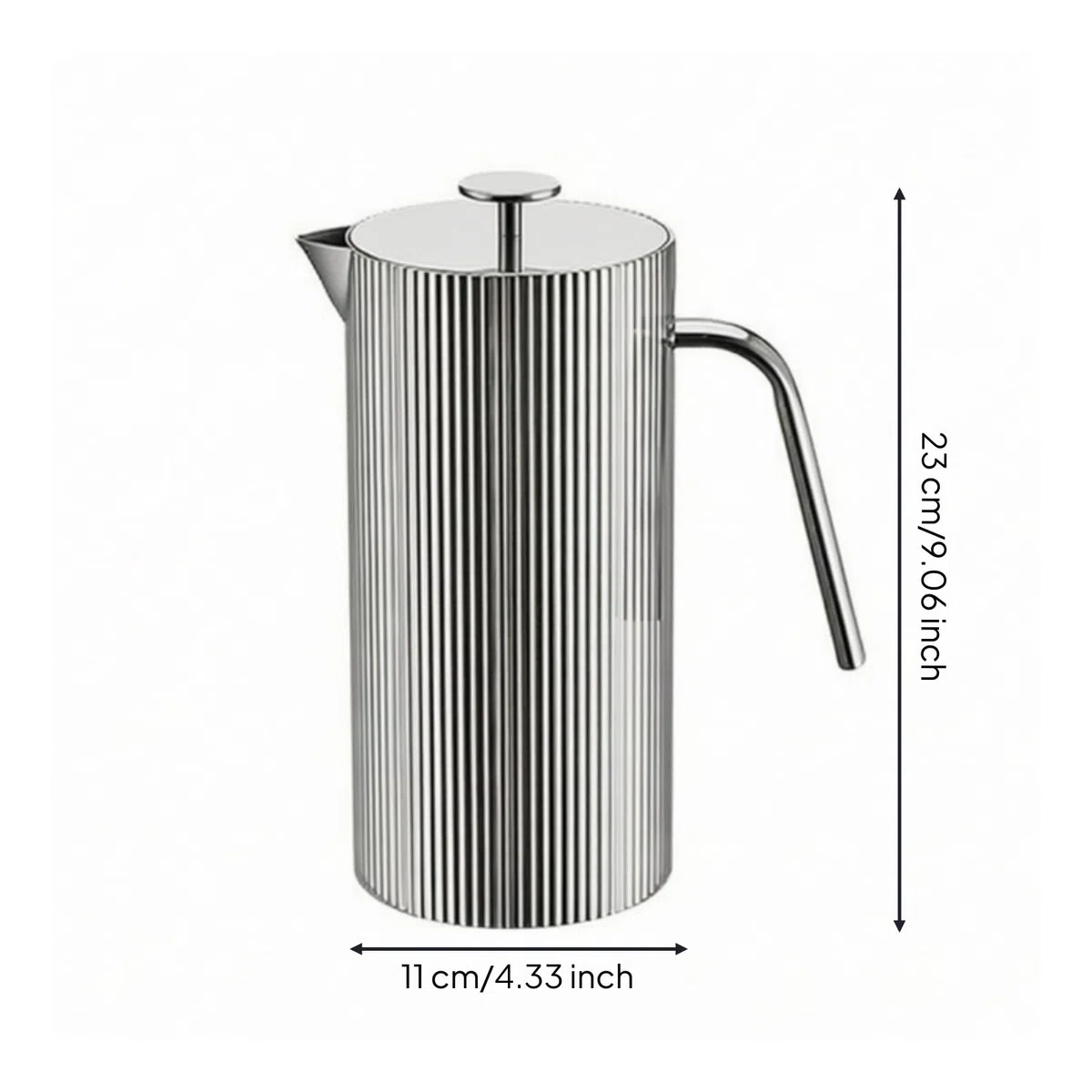 perfk Jarra de Acero Inoxidable Jarra Jarrón Jarra de Agua Fría Fabricada en Acero 304 con Acabado Espejo Resistente a la Corrosión Puntiaguda y Mango