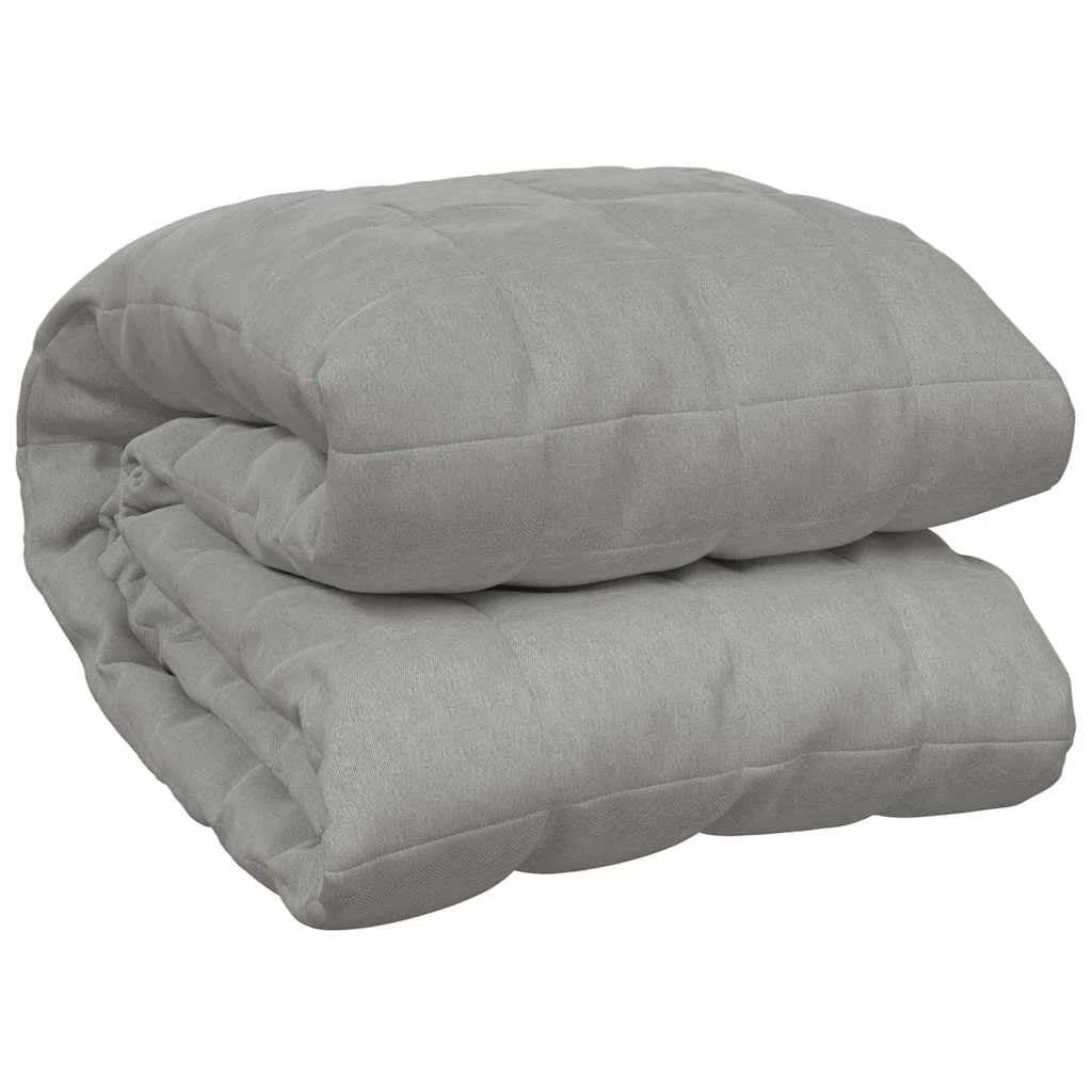 vidaXL Manta con Peso Tela Gris 120x180 cm 9 kg, Manta, Manta de edredón, Manta calmante, Ropa de Cama, Manta con Peso para la ansiedad