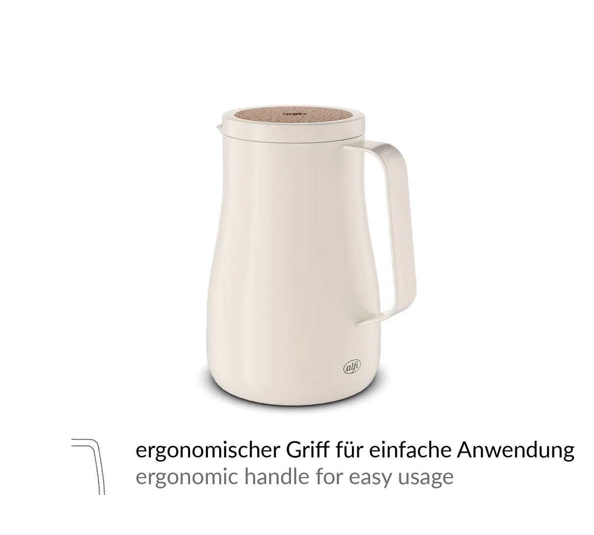 alfi STUDIO TEA - Jarra térmica (0,7 L, acero inoxidable, con doble pared, mantiene el calor durante 12 horas, frío durante 24 horas, cierre giratorio, apertura grande, termo, sin BPA)