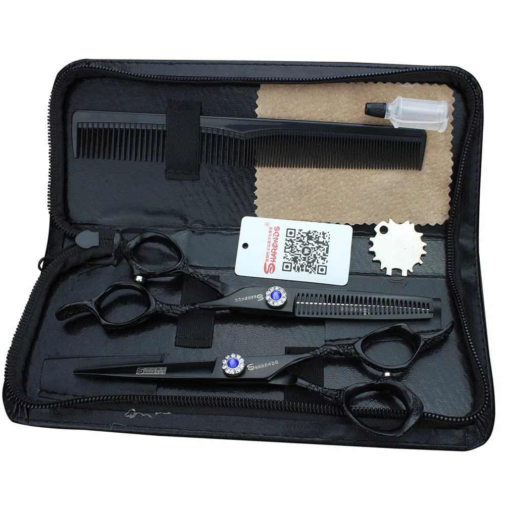 6 pulgadas 17.5cm de gama alta de peluquería tijeras patrón exquisito manejar peluquería herramientas de acero inoxidable peluquería tijeras 440c