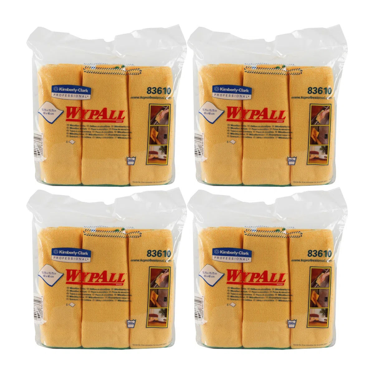Wypall Paños de Microfibra 8394, 4 Paquetes portátiles x 6 paños Amarillos