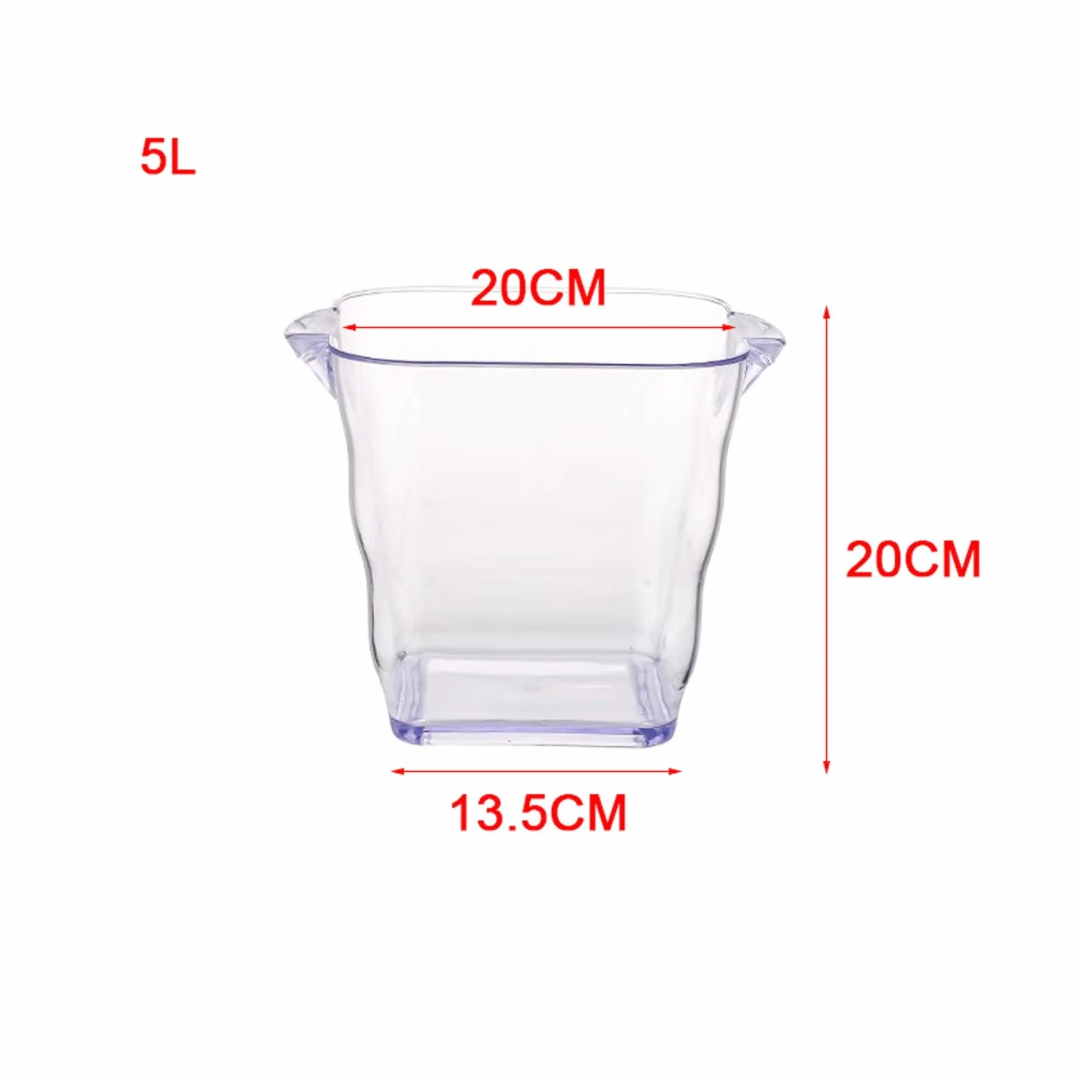 GLigeT cubitera Vino Cubos de Hielo acrílicos for Fiestas, Cubo de plástico Transparente de 5L for Vino, Botella, Enfriador de Bebidas, Tina, champán, Vino, Cerveza, Bebida cubiteras para Botellas