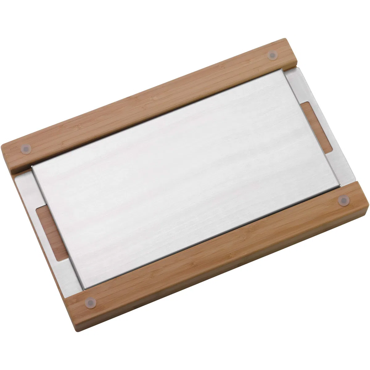 WMF Tabla para cortar pan con recogemigas, tabla de cortar con bandeja colectora 44 x 27 x 4,8 cm, tabla de cortar de madera con bandeja para migas, bambú, forma de rejilla, suave con las cuchillas