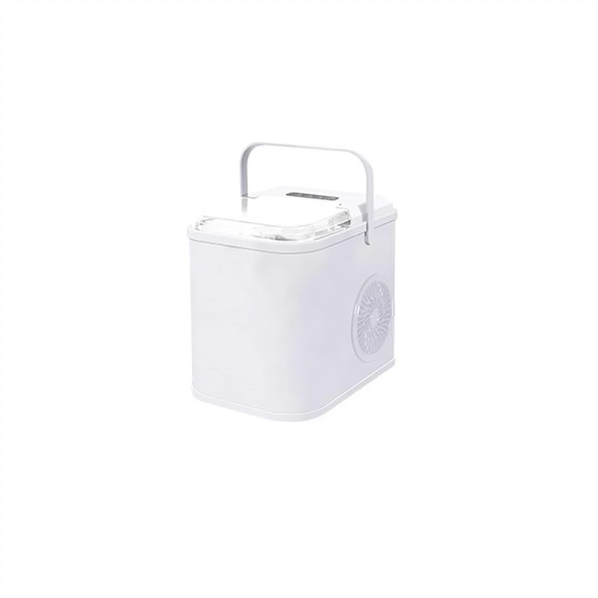 Máquina de Hielo de encimera, con asa, Capacidad de 22 a 26 Libras en 24 Horas, 8 Cubos listos en 6 a 12 Minutos, para el hogar, la Cocina, el Camping y la Autocaravana (Blanca)