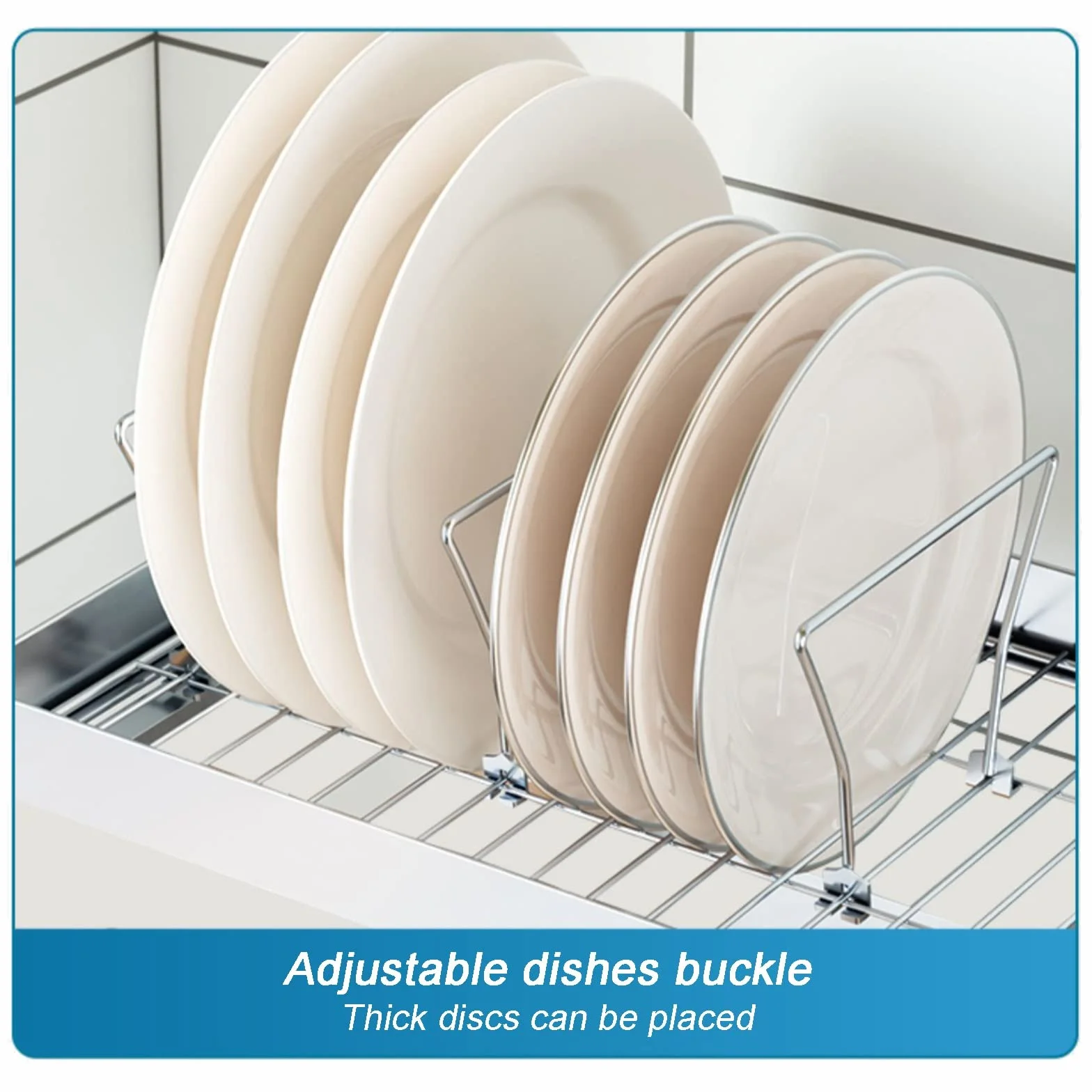 Escurridor de acero inoxidable montado en la pared para fregadero de cocina, ajustable, 55 cm, 95 cm, ahorro de espacio, 85 cm para un secado y nización eficientes