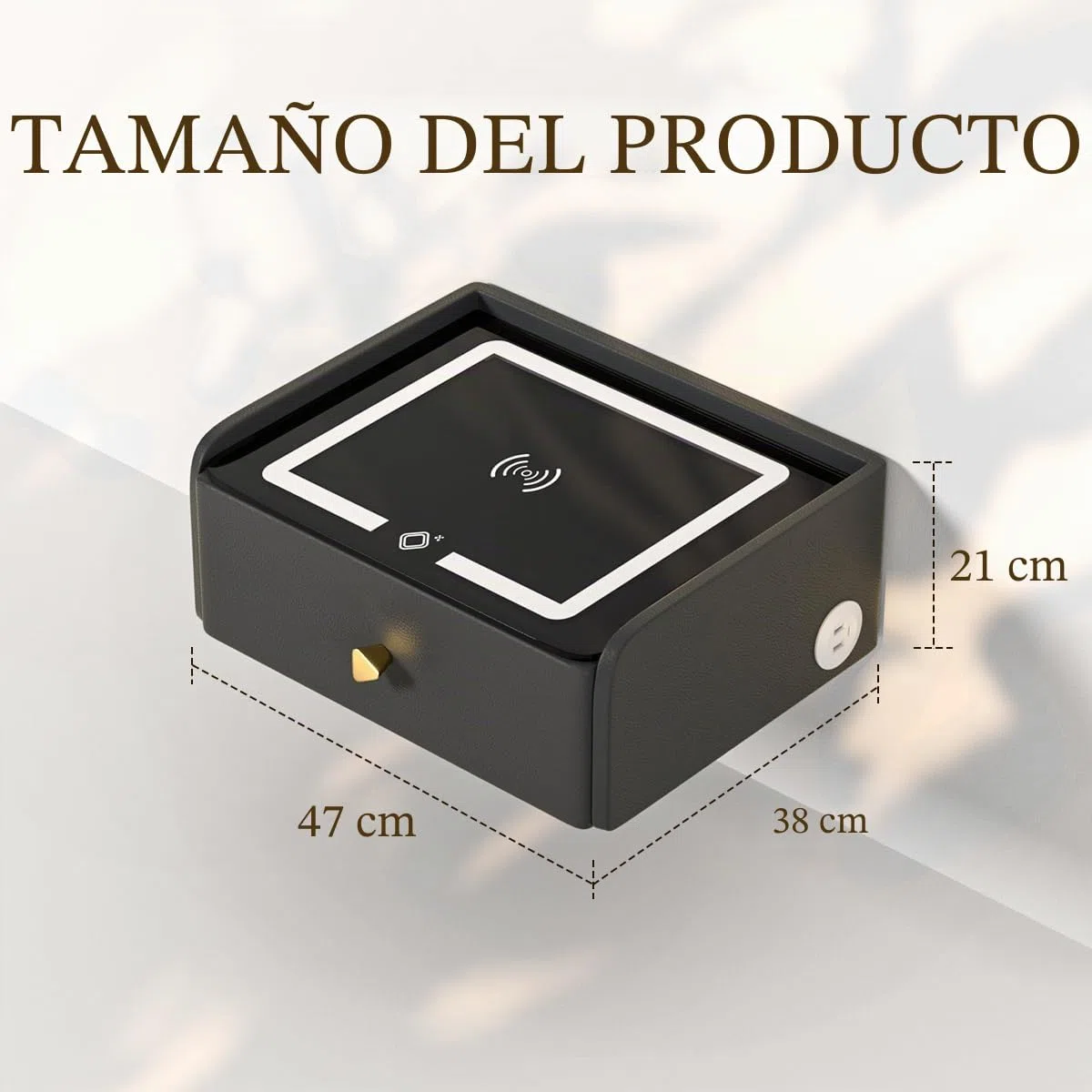 Mesita de noche colgante con estante de pared y cajón, opciones de muebles de dormitorio inteligentes para jóvenes adultos, negro