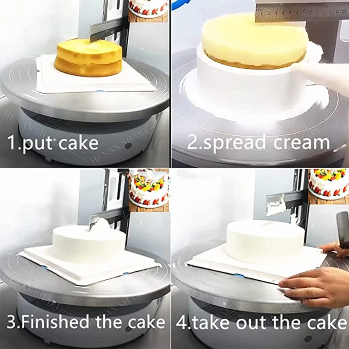 Máquina automática para esparcir Crema para Pasteles, máquina eléctrica para esparcir Crema para Pasteles de cumpleaños para Hacer Pasteles de 4 a 12 Pulgadas, para Cocina doméstica Comercial