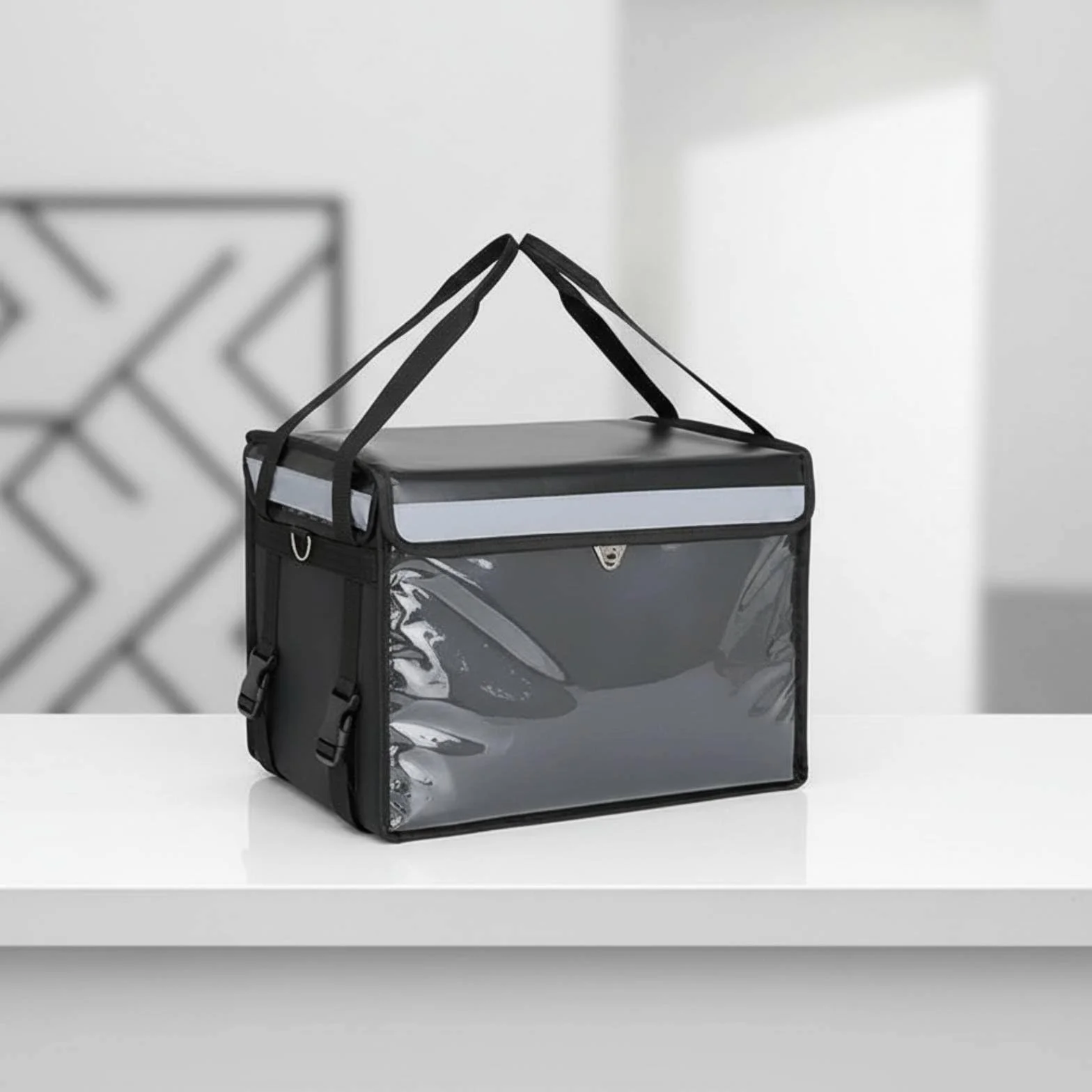 Caja Térmica de Entrega Profesional Porta Comidas con Estructura Reforzada Tela Oxford Impermeable y Aislamiento Térmico Espeso Adecuada para Catering, 45L, Set Básico