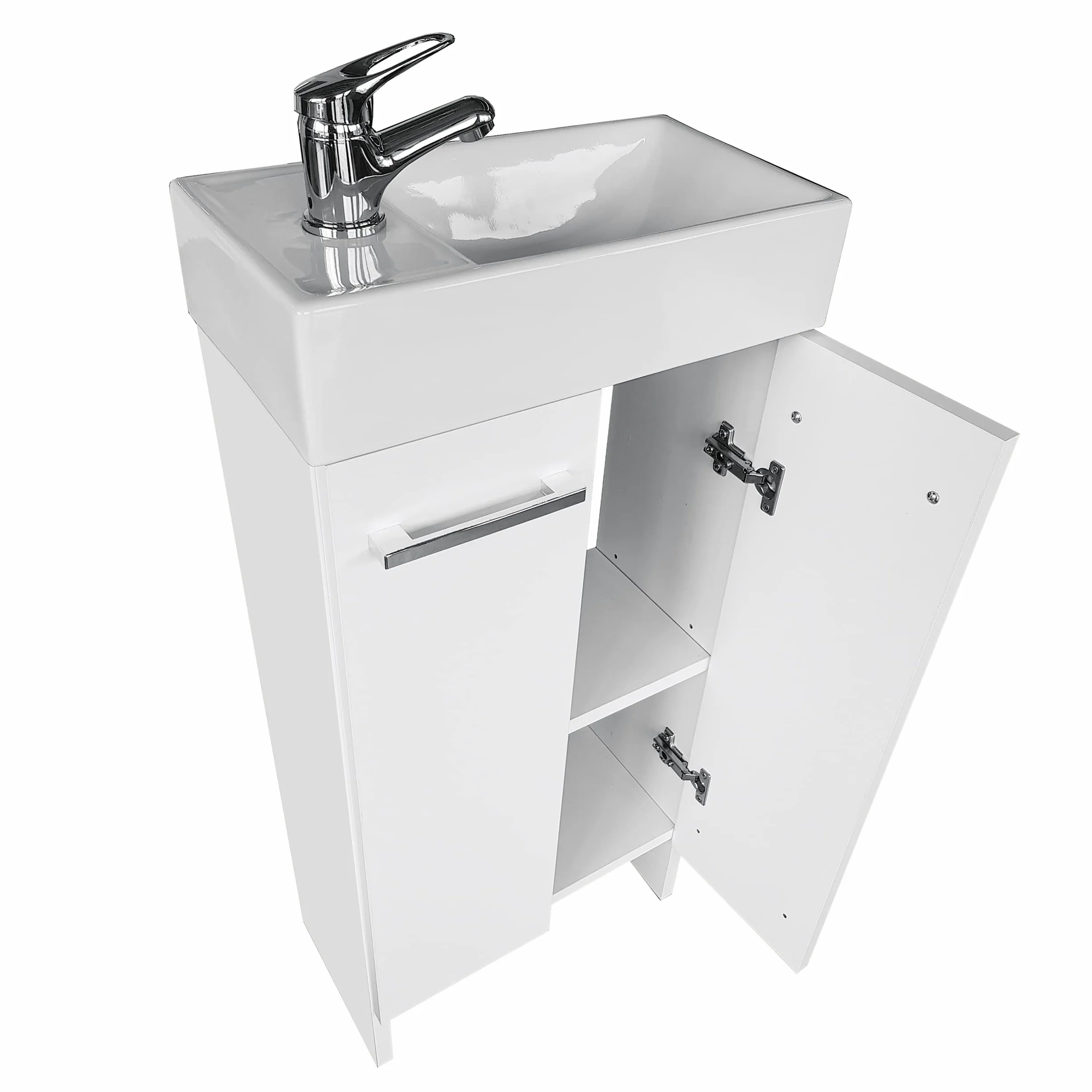 Muebles de baño con Lavabo 81 cm x 40 cm x 22 cm, Mueble baño auxilia - Mueble baño con Lavabo 40 cm, estanteria baño (Blanco)
