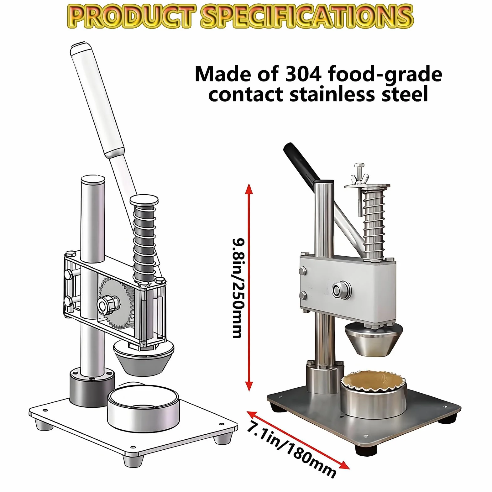 Máquina Manual para Prensar Bases de Tartaletas De Huevo, Moldeadora De Bases de Tartaletas para Elaboración Uniforme De BasesdDe Tartaletas de Huevo, Pasteles, Tartaletas Y Muffins 26