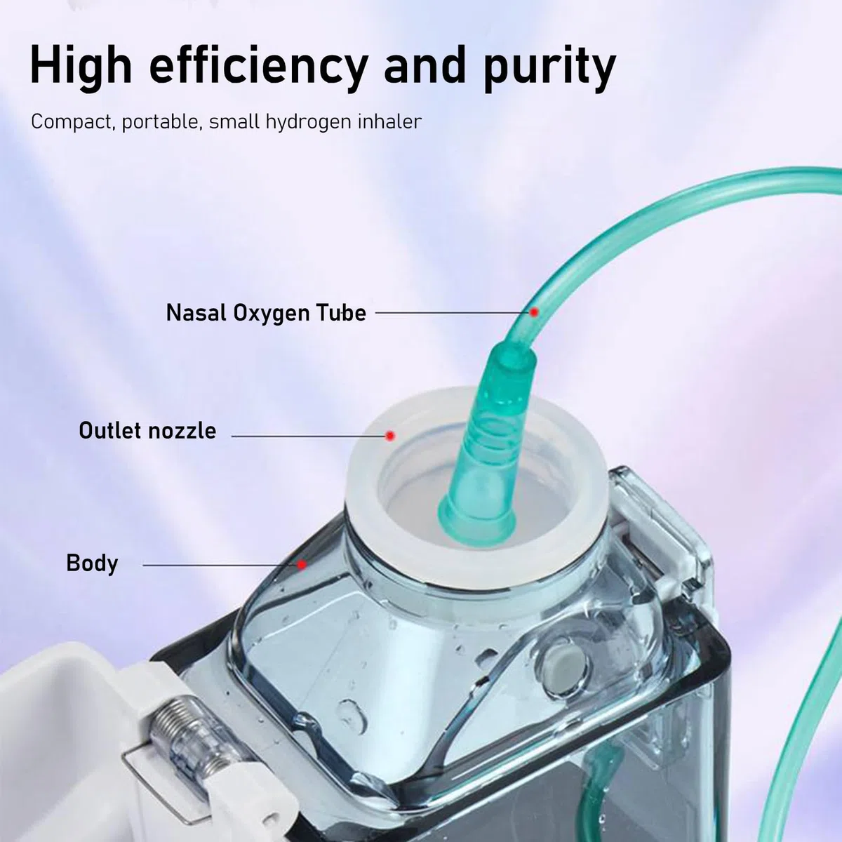 Botella de Agua de Hidrógeno, Máquina Ionizadora de Agua de Hidrógeno Portátil de 300 Ml, Electrólisis Rápida de 3 Minutos para el Hogar, la Oficina, los Viajes, el Consumo Diario