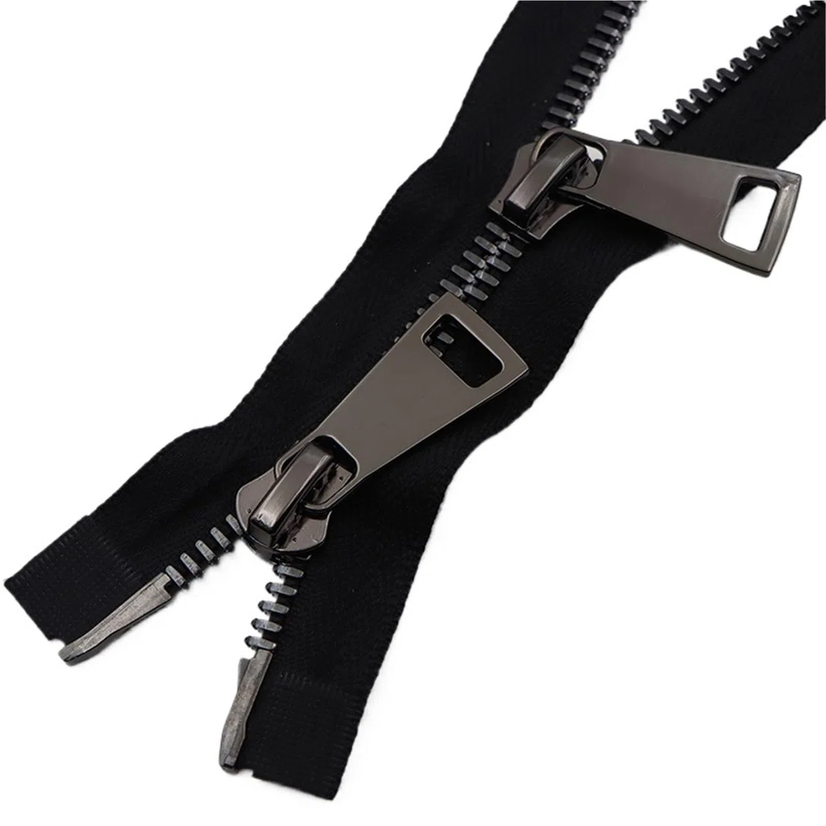 1 cremallera de doble cursor metálica 80/100/120 cm, número 8, con extremo abierto, for reparación abrigos y chaquetas plumas para chaquetas y abrigos(Black,80cm)