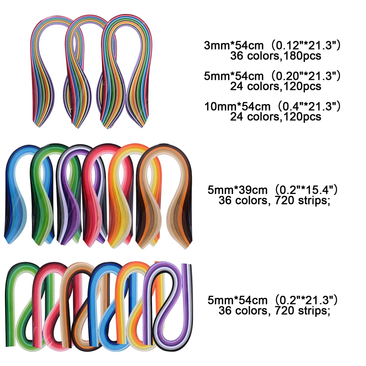 Juego de herramientas de papel Quilling y 1860 tiras de papel de 3 mm/5 mm/10 mm con bolígrafo ranurado eléctrico Plantilla de tablero Quilling Coach Peine para manualidades de papel - D636