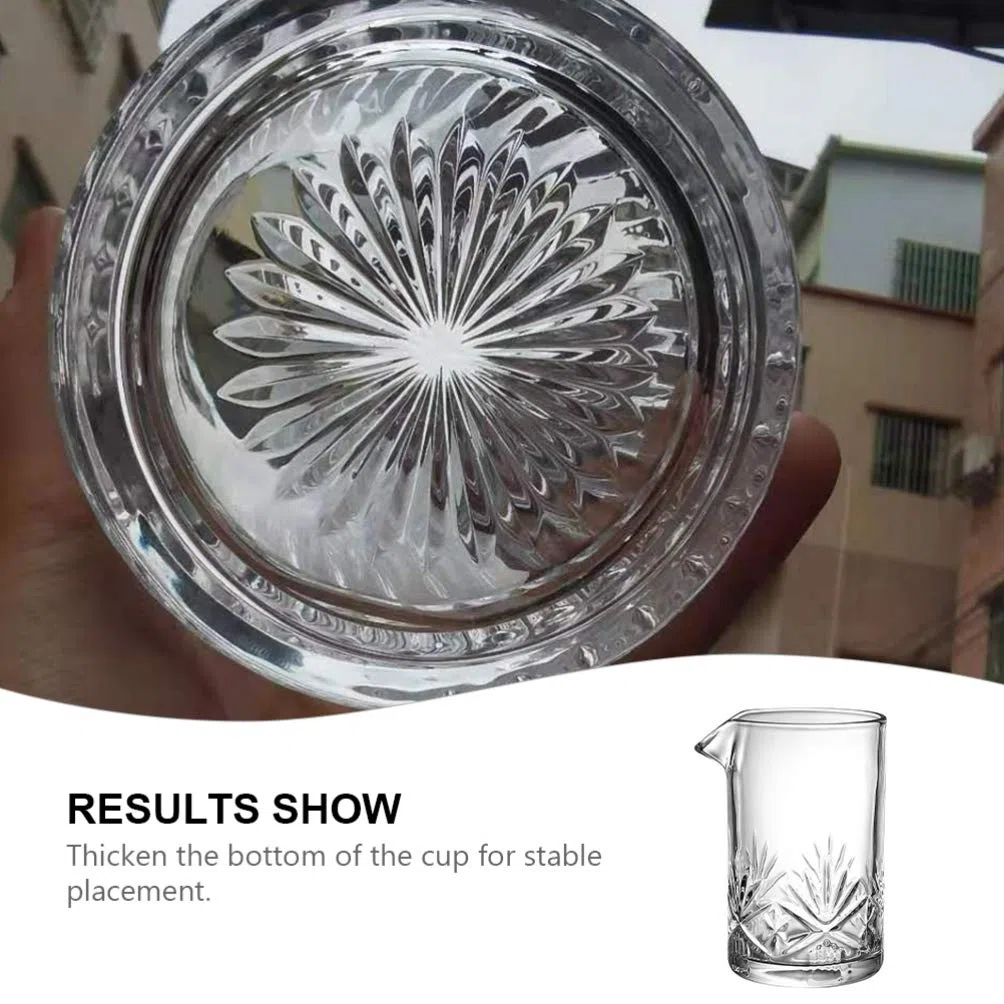 Cabilock 1 Pc Vaso Mezclador de Coctel Vasos Antiguos para cócteles Copa de Coctel agitada Gafas Tiki Bebidas Vasos para Mezclar cocteles Vidrio de Fondo Grueso Simple Lentes Taza de Agua