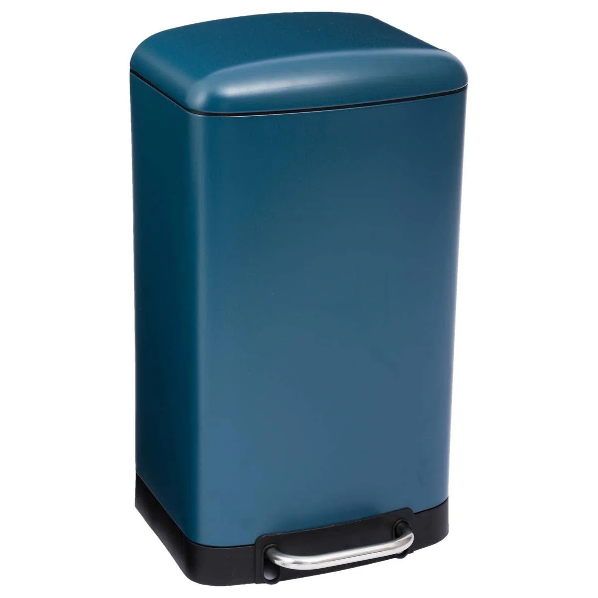 5Five - Cubo de basura metálico para cocina Ariane de 30 l en azul pato - Cubo extraíble y asa trasera - Cierre silencioso