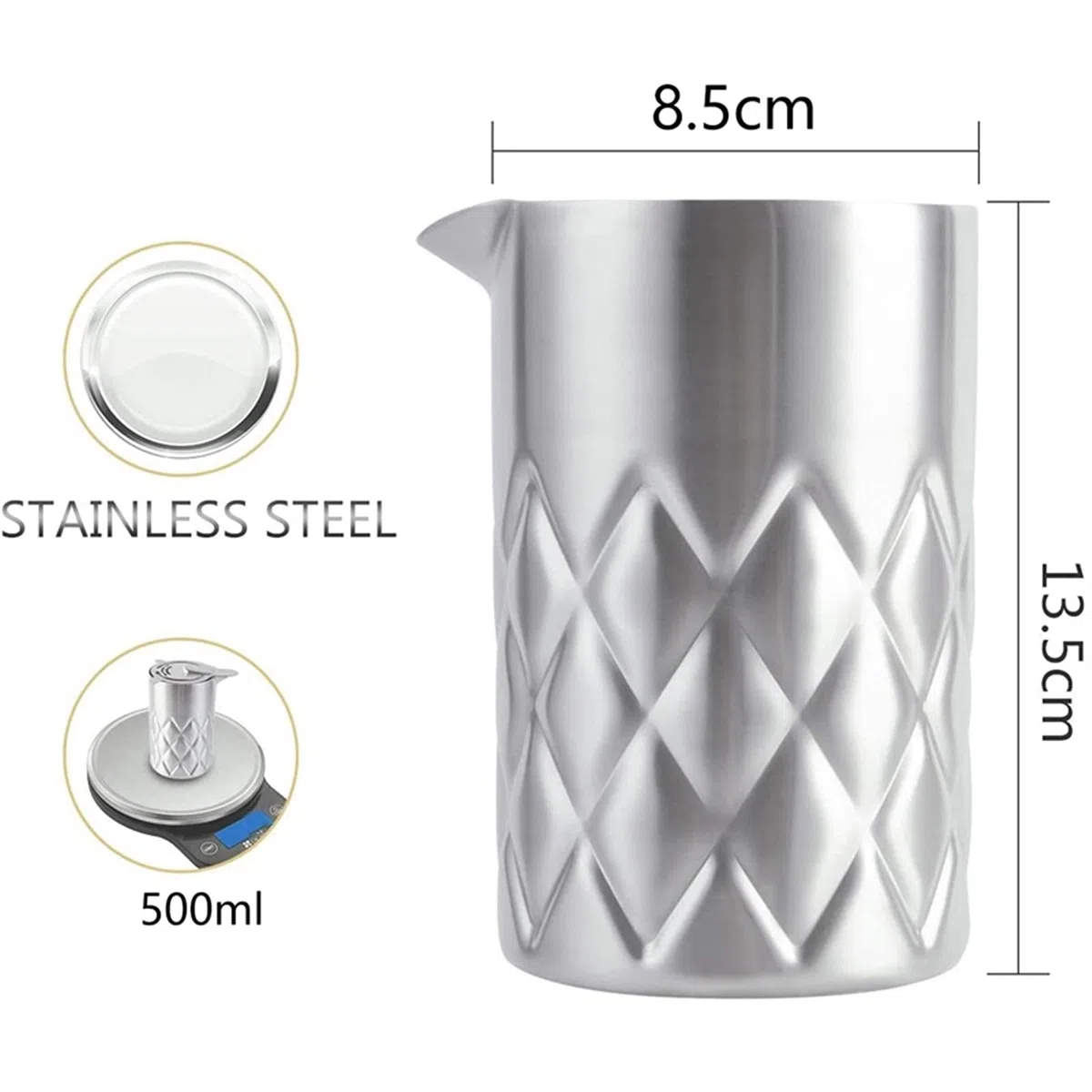 Juego de Coctelera Cocktail Shaker Set Bartender Mojito Kit-Barra de Acero Inoxidable Herramientas con Mezcla de Vidrio, Jigger, Bar Cuchara, Muddler, Coctelera de cóctel Agitador de Cócteles