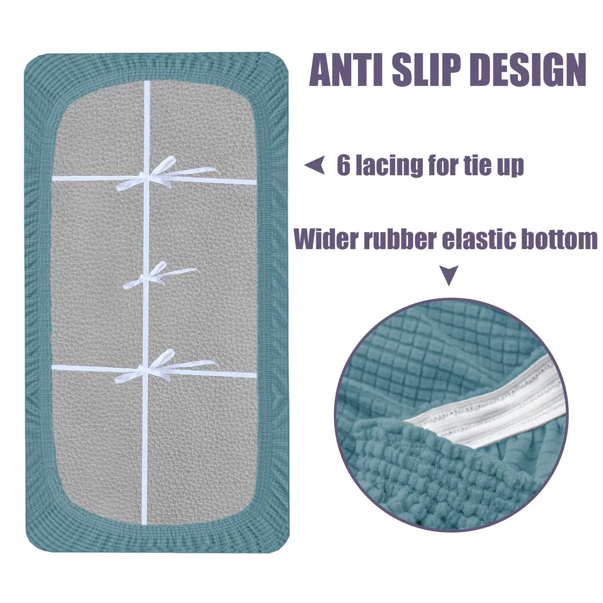 SYLC 2 Piezas Fundas De Cojín para Comedor Jacquard Elástica, Funda De Cojín para Autocaravana Funda De Asiento De Caravana Cojines De Repuesto RV (Blue,Set of 2)