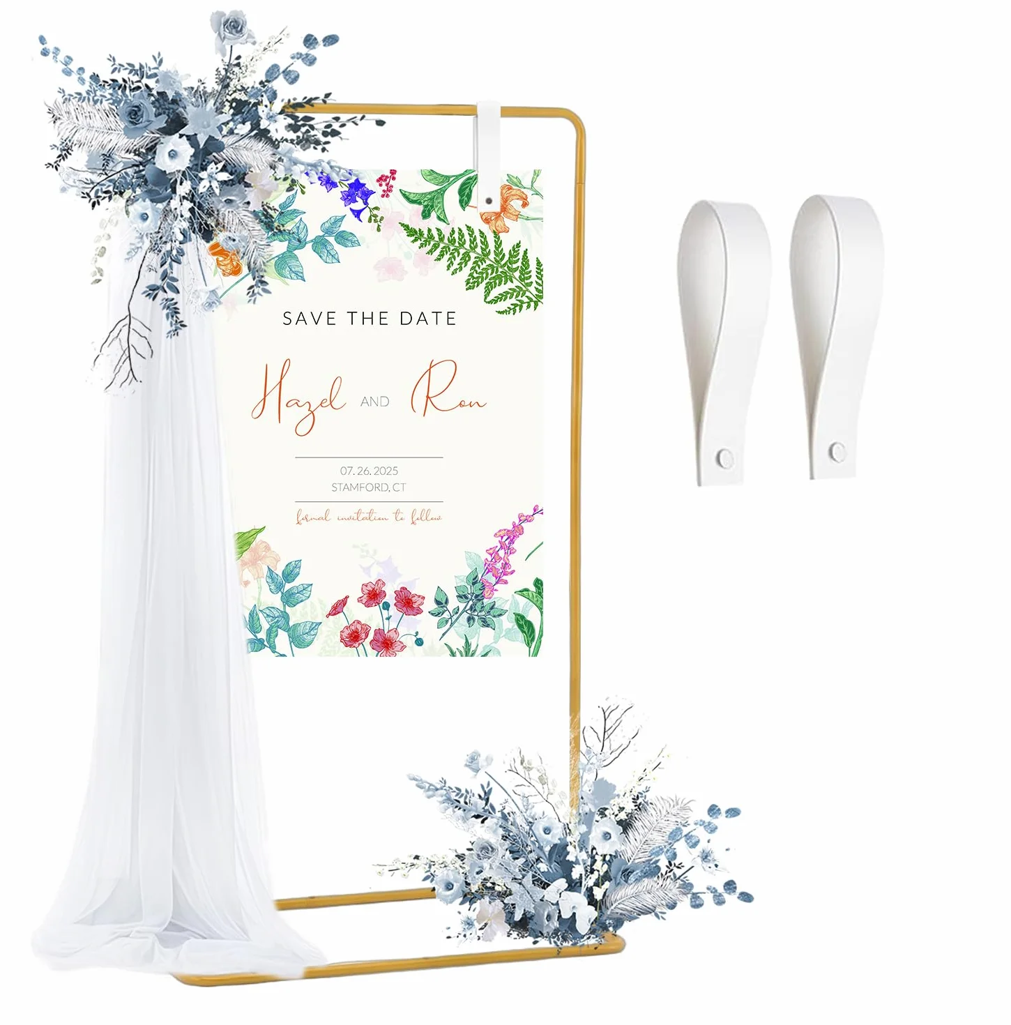 Soporte ajustable para carteles de boda, dorado, 170 cm, para exhibición de bienvenida y tabla de asientos