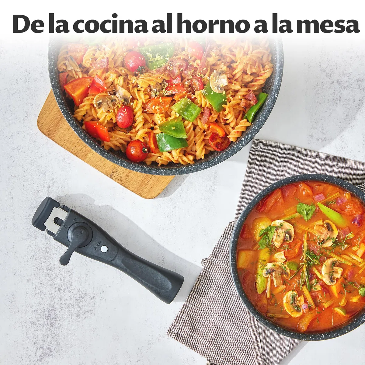 BEZIA Juego de Ollas y Sartenes 13 piezas, Sartenes Mango Extraíble, Batería de Cocina Antiadherente, sin PFOA y PFOS, apilable para todo tipo de cocinas, apto Lavavajillas y Horno