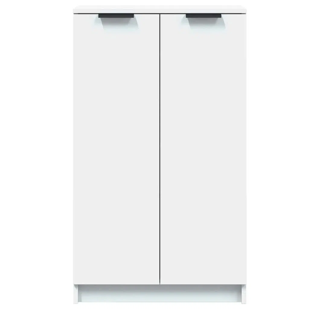 vidaXL Mueble Zapatero Armario Estantería Pasillo con Puertas Organizador Pared Adornos Jarrones Decoración de Madera Contrachapada Blanco