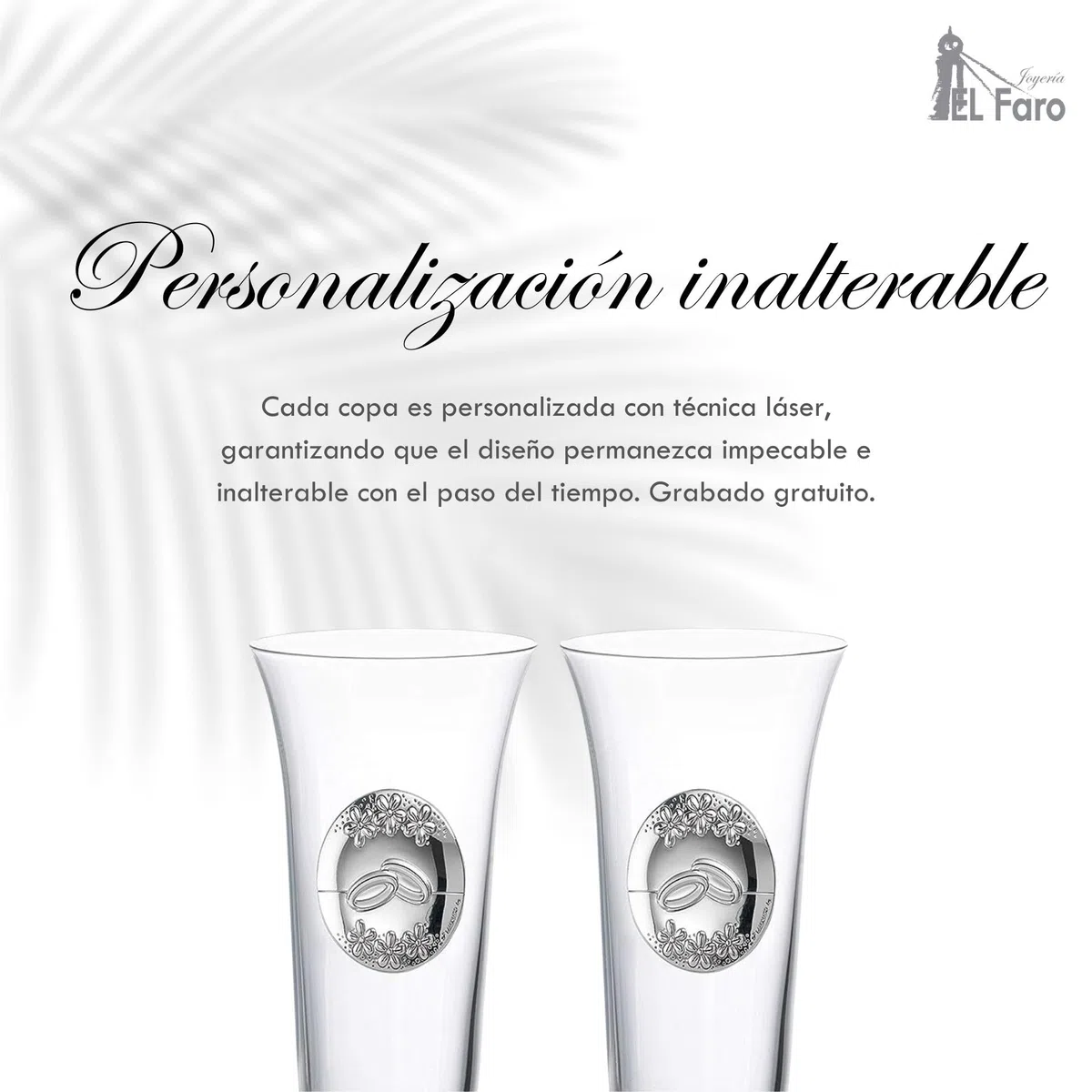 JOYERIA EL FARO | Copas grabadas para novios | Copas personalizadas para bodas | Cristal de Bohemia de alta resistencia | Estuche premium incluido | Brinda y celebra el amor