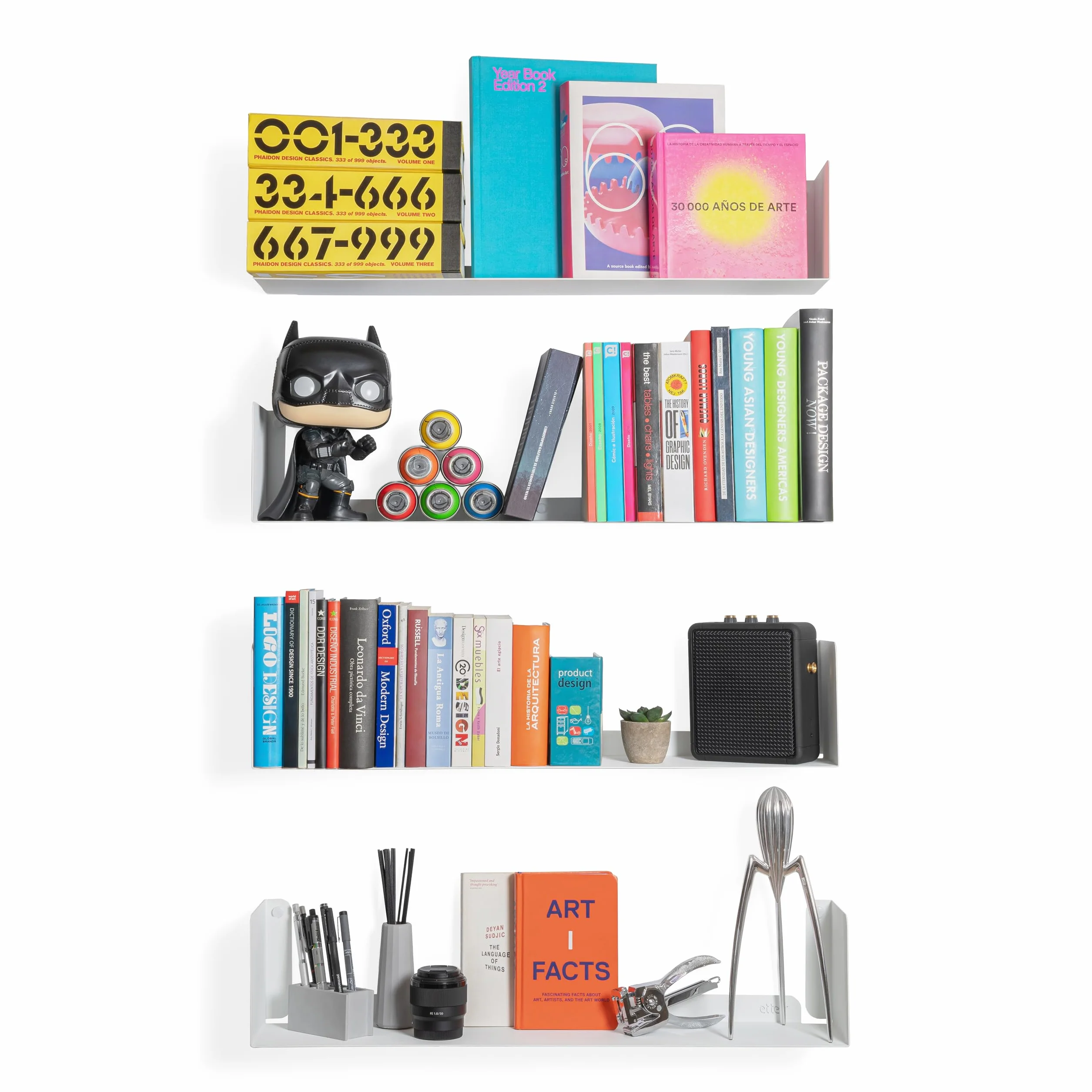 Pack de 2 Estanterías de Pared | 70x15 cm | 100% Acero | Fabricado en Europa | Estanteria Libros | Baldas Flotantes Pared | Estanteria Blanca | Estanterias Pared | Estante Flotante Pared