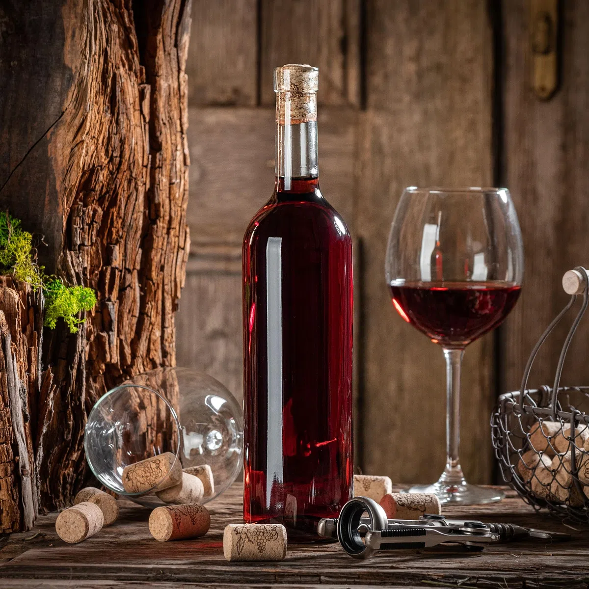 Botellas de vino KADAX 750ml, 30 unidades, botellas de cristal vacías con corcho para vino, licores y espirituosos, botellas de licor de cristal para rellenar (transparente)